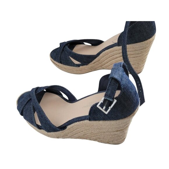 Women's Christian Siriano for Payless Espadrilles Sandals Blue Denim 10 - Picture 3 of 6